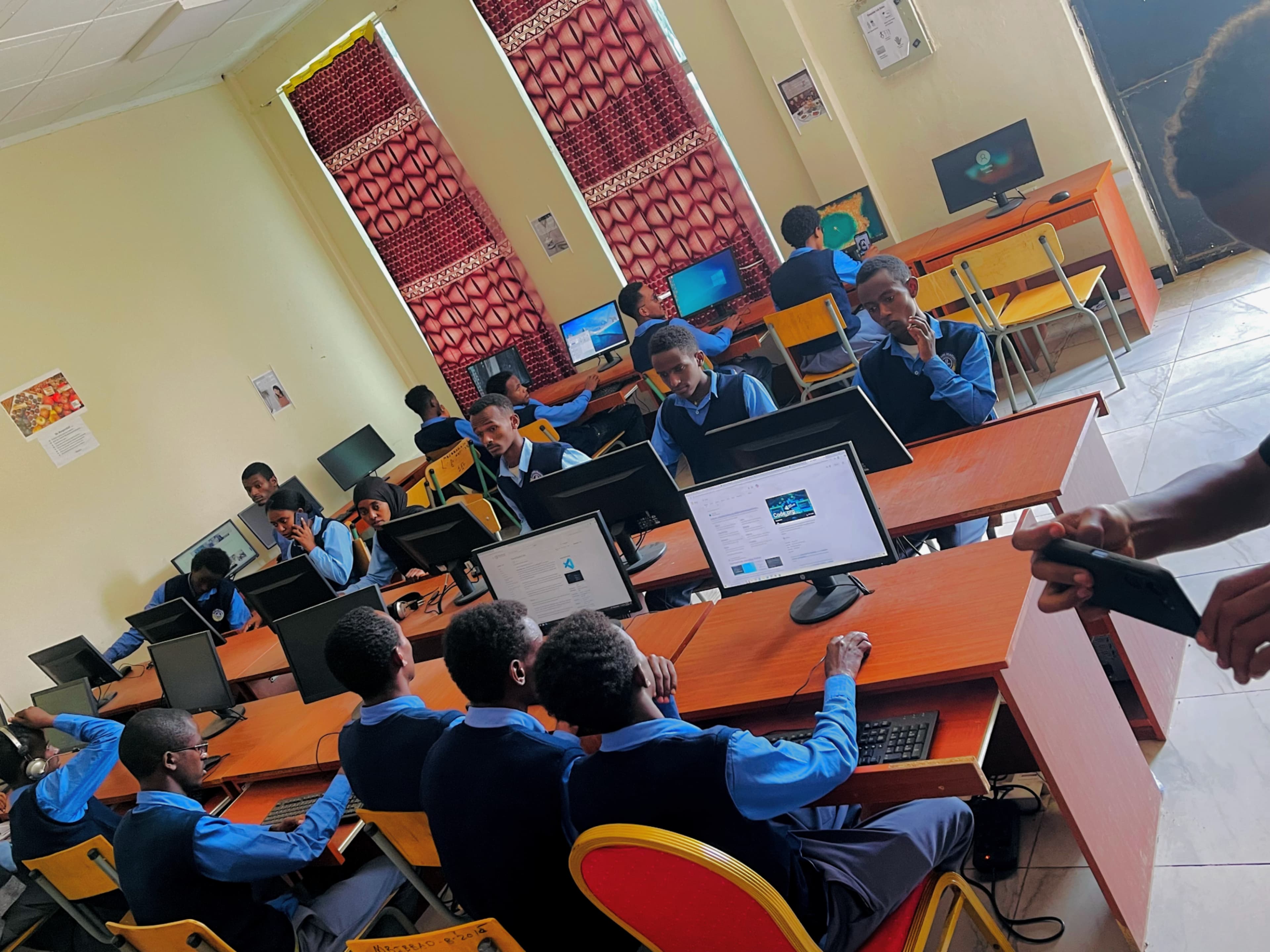 Next Horizon STEM Club working through a problem set