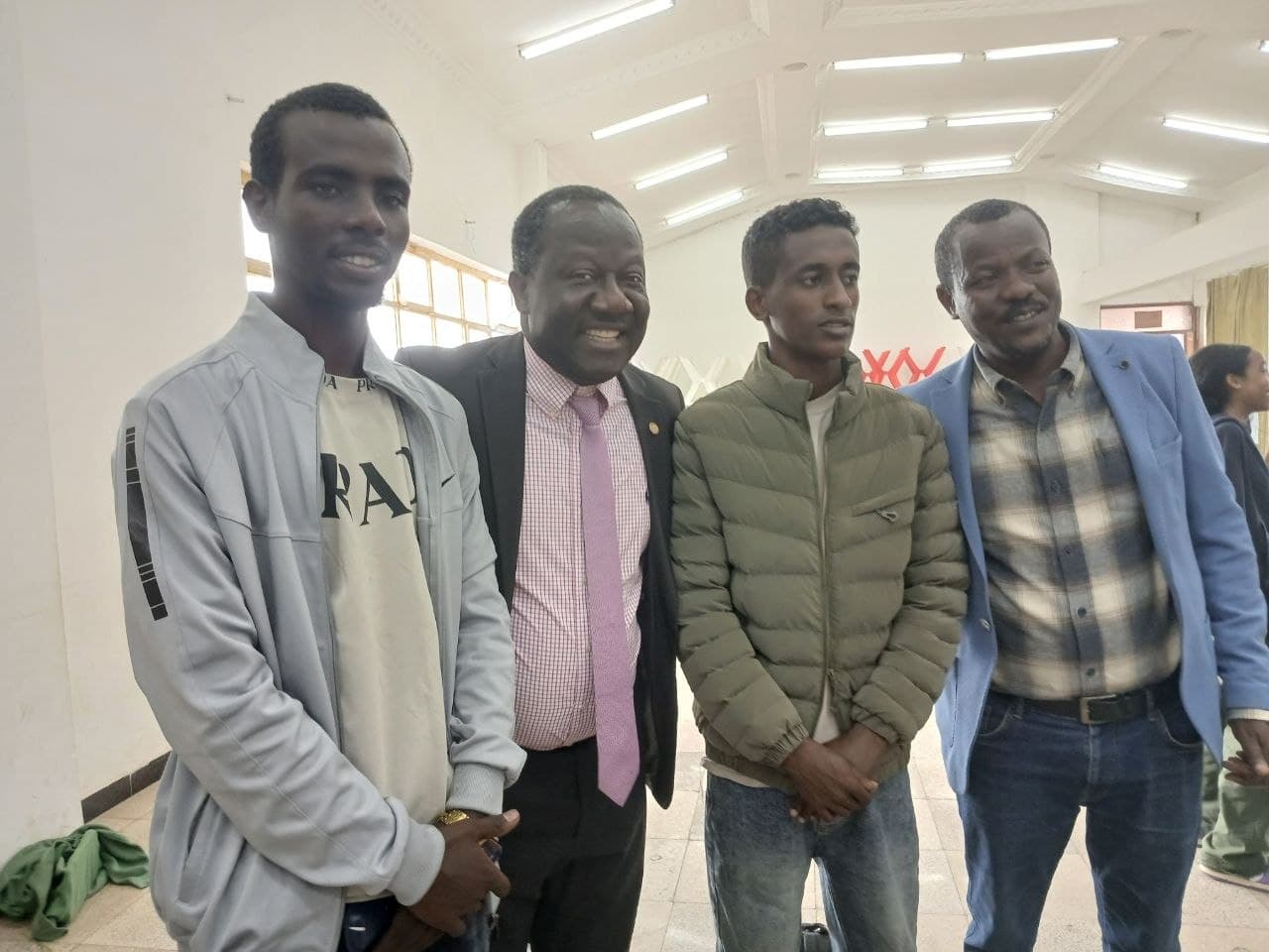 Students on exam center